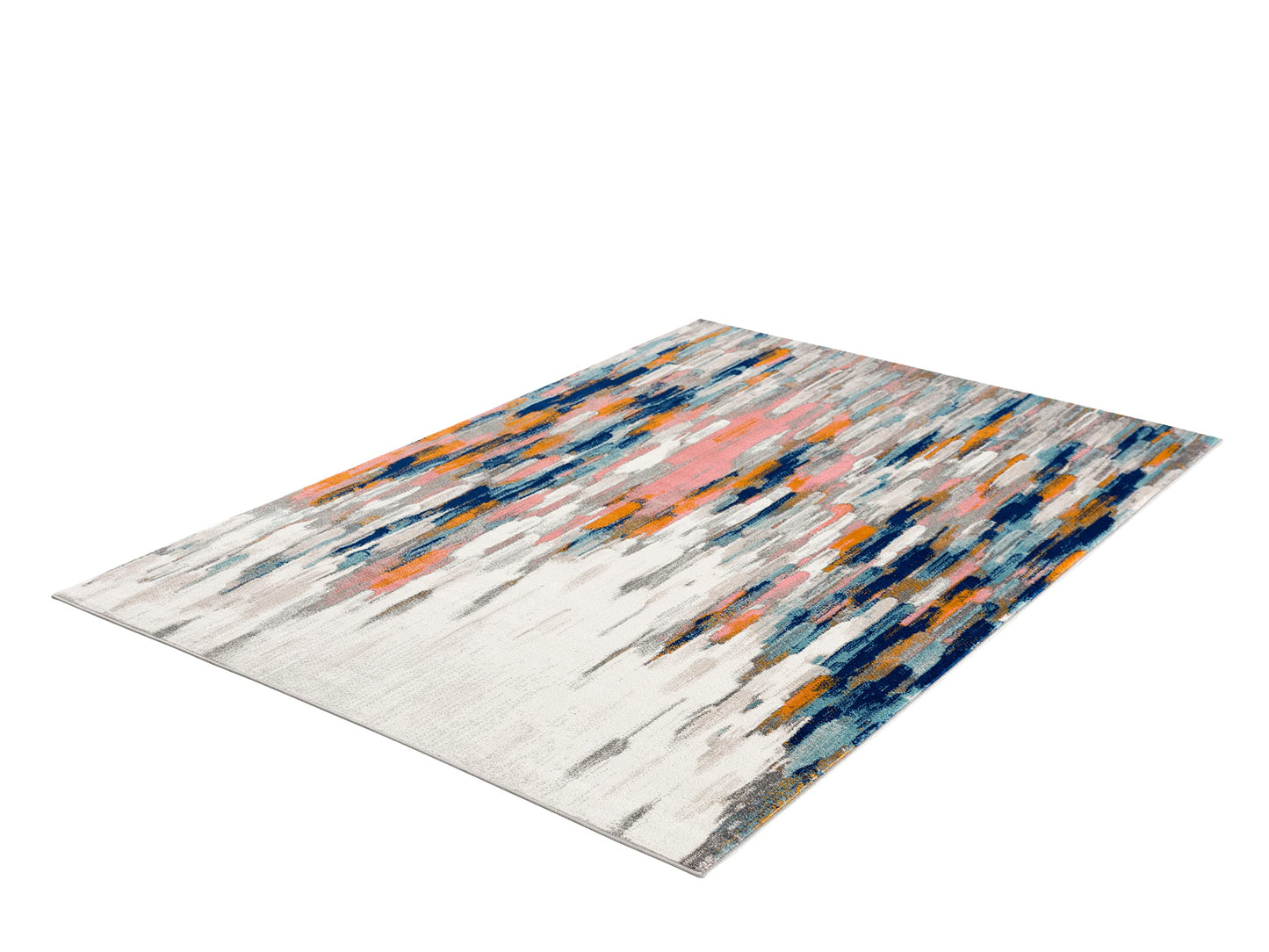 Abani Rugs Orange & Blue Contemporary Abstract Area Rug Contemporary Style, Porto Collection | Turkish Made Superior Comfort & Construction | Stain Shedding Resistant, 5'3" x 7'6" Rectangle