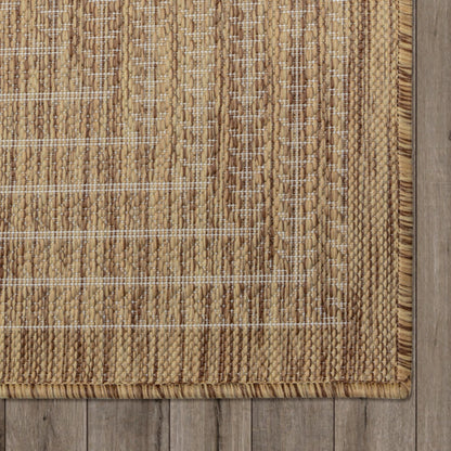 Adiva Rugs Outdoor Indoor Area Rug, Weather Resistant, Easy to Clean, Stain Resistant Floor Mat for Dining Room, Backyard, Deck, Patio (Wooden, 9' x 12')