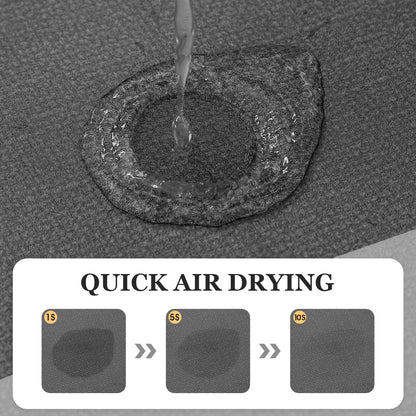 ACCUMTEK Non Slip Bath Mat, Thin Bathroom Rugs Fit Under Door, Quick Dry Bath Mats, Machine Washable Bath Rugs for Bathroom, Bathtub & Kitchen, Grey/Bordered/24 x17
