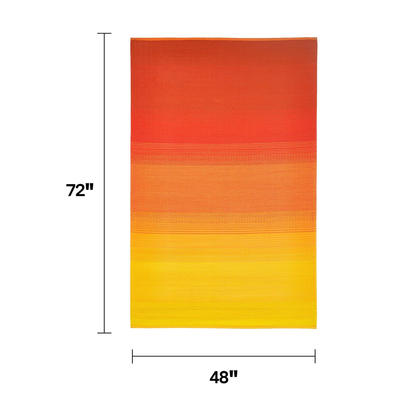 Fab Habitat Outdoor Rug - Waterproof, Fade Resistant, Crease-Free - Premium Recycled Plastic - Ombre - Patio, Deck, Porch, Balcony, Laundry Room - Big Sur - Sunset - 4 x 6 ft