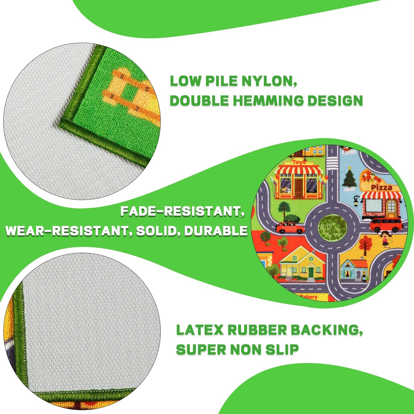 Kids Rug Carpet Car Play Mat, Non-Slip Traffic Road Rug for Kids, Extra City Map Educational Mat for Playroom Boys Bedroom Classroom (78.7X59 INCH, Four Season)