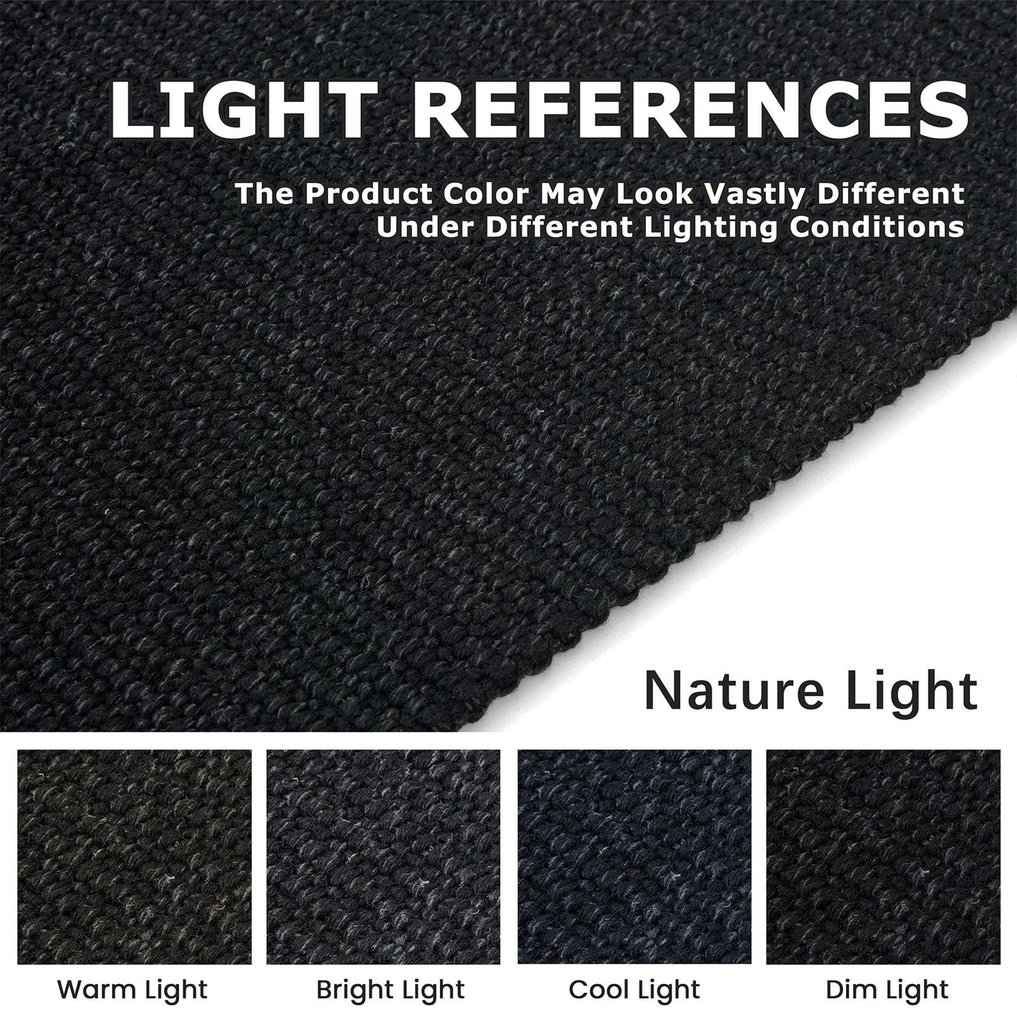 KOZYFLY Washable Runner Rug 2x6 Ft Runners for Hallways Non Slip Kitchen Runner Rugs Braided Cotton Entryway Runner Indoor, Carpet Runners for Hallway Kitchen Entryway Bedroom, Black