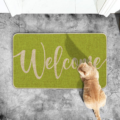 Artoid Mode Green Welcome Spring Doormat, Home Summer Decor Switch Rug Door Mat Floor Mat 17x29 Inch