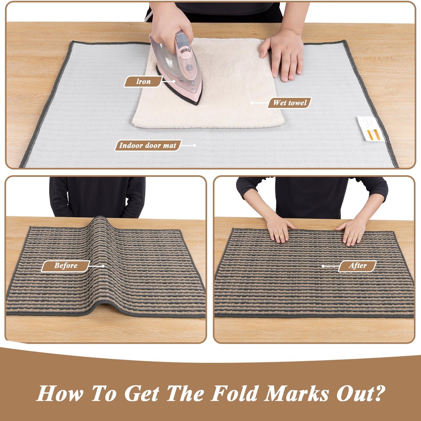 Ileading Hallway Runner 24"x71" Non-Slip Washable, Super Absorbent Stain Resistant Friendly Muddy Paws Floor Mat, Entryway Mat for Hallway Corridor, Coffee