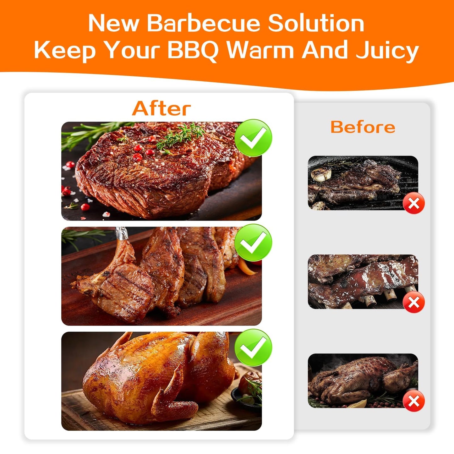 BBQ Blanket for Resting Meat, Meat Resting Blanket for Grilling Accessories, Reusable Smoker Grilling Meat Insulated Resting Bag, BBQ Accessories for Large Brisket, Gifts for Men, Dad