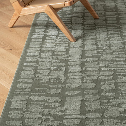 Revival Rugs Reverb 5'x8' Area Rugs for Living Room Bedroom Dining Room - Washable, Oeko-TEX Certified, Modern, Green