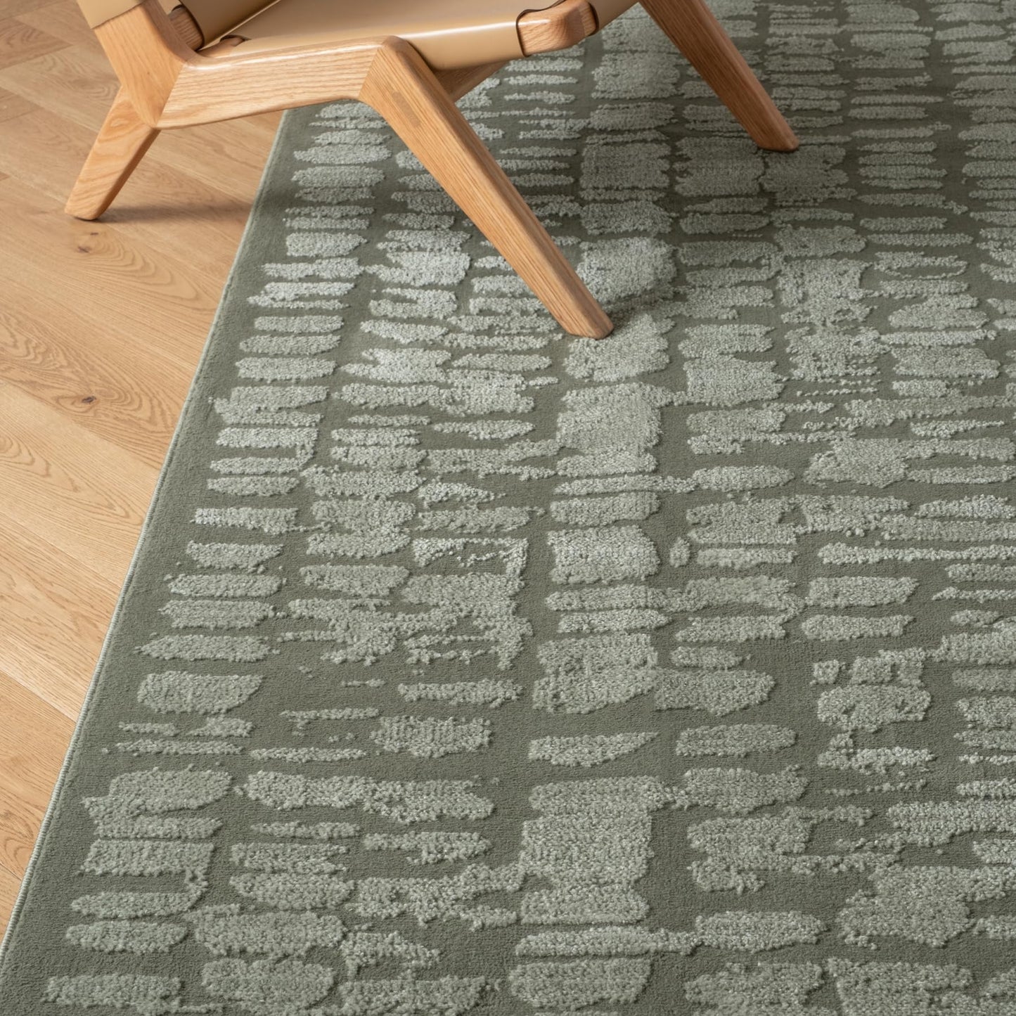 Revival Rugs Reverb 8'x10' Area Rugs for Living Room Bedroom Dining Room - Washable, Oeko-TEX Certified, Modern, Green
