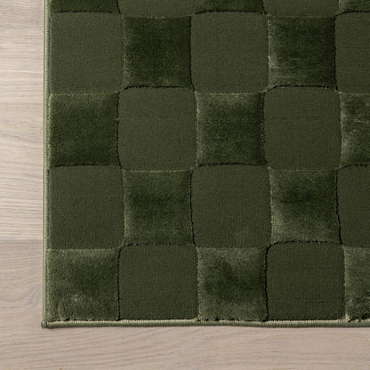 Nuloom Alaiya Green, 4' x 6', Checkered, Recycled PET, Soft and Cozy, High Traffic, Stain Resistant, Durable, Washable Area Rug for Bedroom, Living Room, Dining Space, Den, Foyer, Entryway