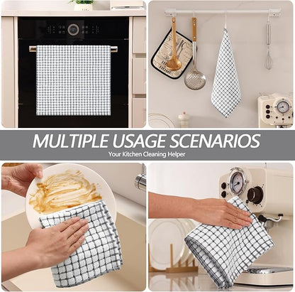 Homaxy Kitchen Towels and Dishcloths Set, 16 x 25 and 12 x 12 Inches, Super