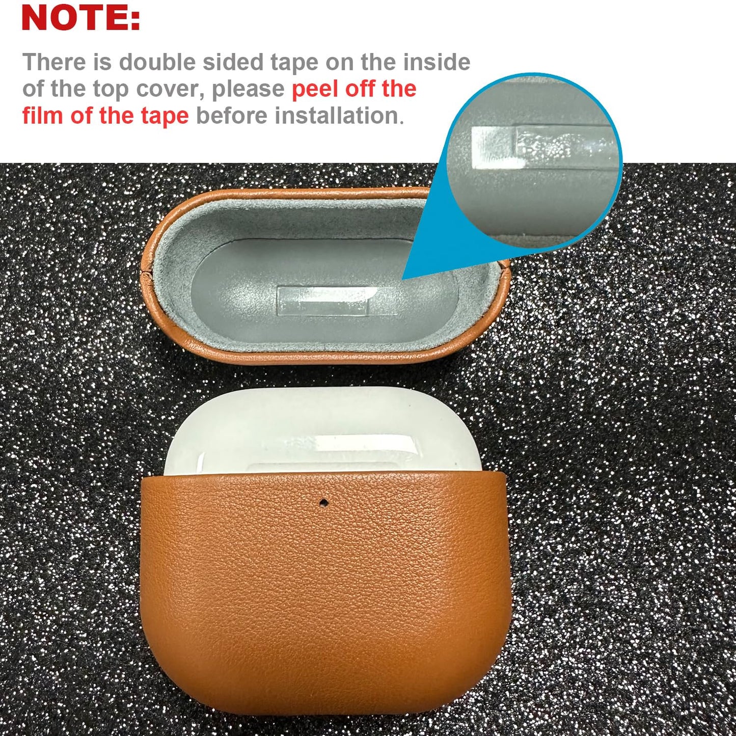 LOPIE Handmade Case for AirPods 4 / AirPods 4 with Active Noise Cancellation Leather Case, Fully-Wrapped with Top Grain Leather, Protective Hard Shell Cover for Gen 4 AirPods - Brown