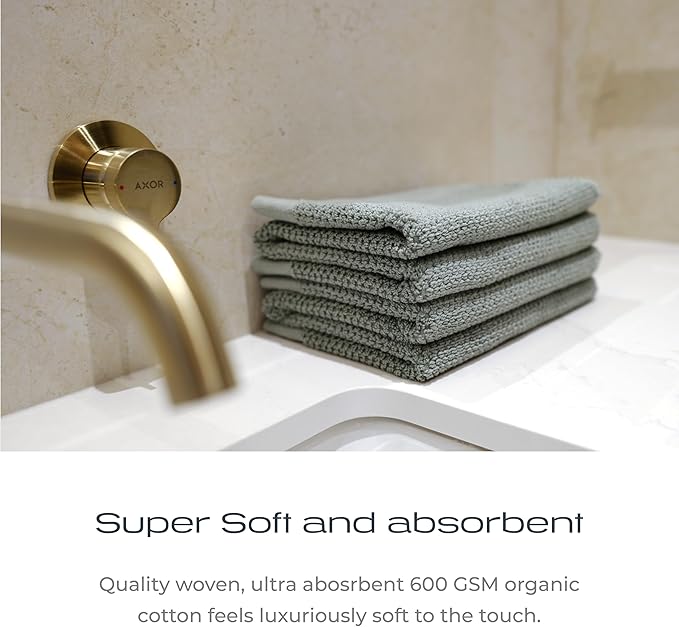 Luxury Silver-Infused Sage Green Hand Towels 2-Pack, 23.6"x17.7"