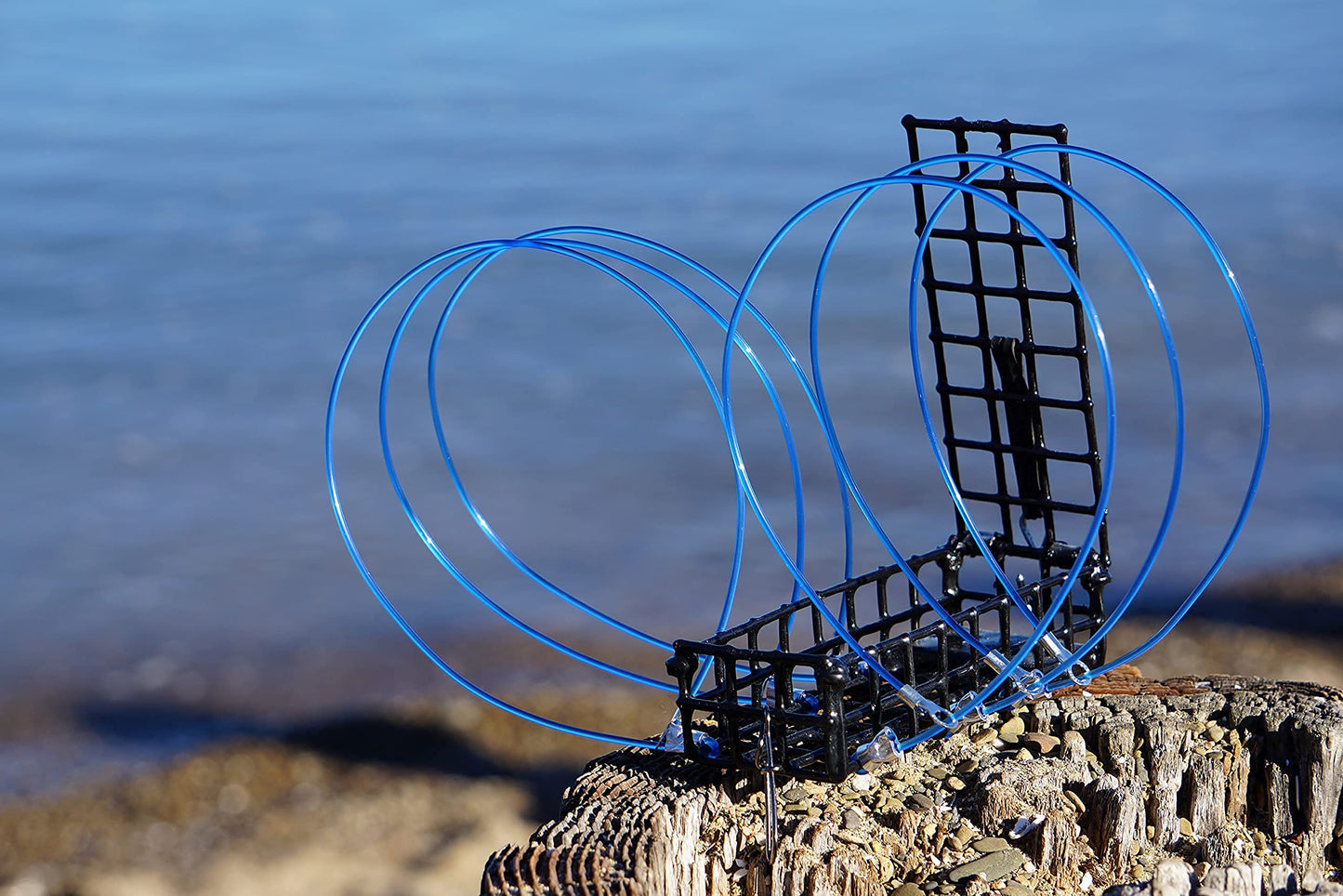 AirFly Castable Crab Trap for Pier, Jetty & Surf - 6-Loop Fishing Pole Crab Trap | Dungeness, Blue & Rock Crabs | Lead-Free | CA, OR, WA, MD & FL, Made in USA (2 Traps + Gauge Kit)