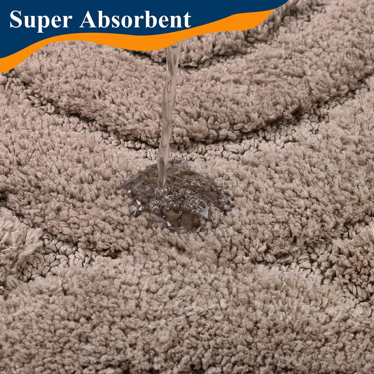 Ileading Bathroom Rugs Sets 5 Piece, Ultra Soft Absorbent Bath Mat for Bathroom, Non Slip Washable Bath Rug Set with Toilet Cover, Plush Bath Runner and U-Shaped Contour Toilet Rug, Coffee