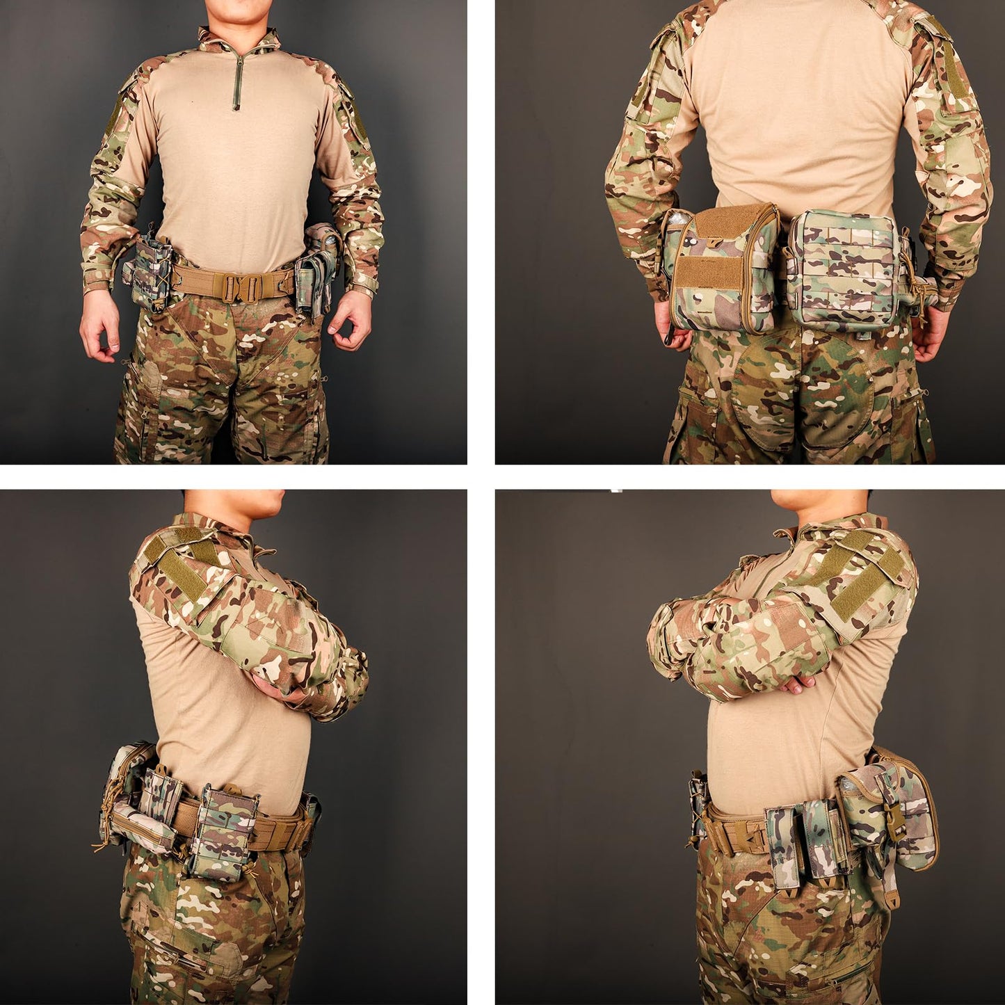 YAKEDA Tactical Molle Battle Belt -Airsoft Combat Belt Quick Release Rigger 1.75 Inch Inner & Outer Heavy Duty Belts for Men (CP)