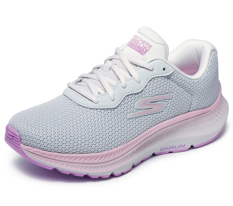 Skechers Women's Go Run Consistent 2.0 Fast Pace Sneaker, Gray/Purple, 8.5