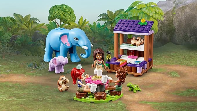 LEGO Friends Jungle Rescue Base 41424 Building Toy for Kids Animal Rescue Kit That Includes a Jungle Tree House and 2 Elephant Figures for Adventure Fun (648 Pieces)