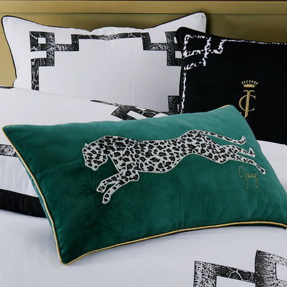 Juicy Couture – Decorative Accent Pillow Velvet Safari Leopard Premium Reversible Throw Pillow Living Room and Bedroom Décor Measures 14" x 24" Cheetah on White