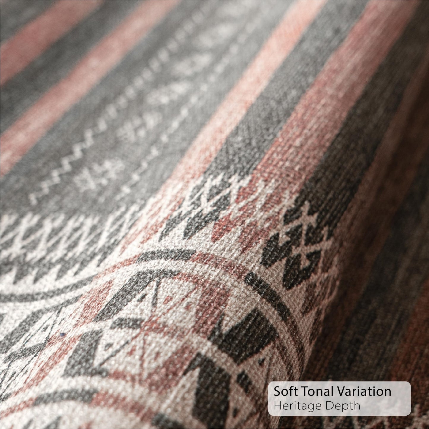 KNOTTING MATTERS Vibe Stripe 10’ x 10’ Square Area Rug – Sand, Charcoal & Clay Heritage Flatweave, Low-Pile – Easy Clean Area Rug – Perfect for Living Room, Dining Room, Bedroom – Pet & Kid Friendly