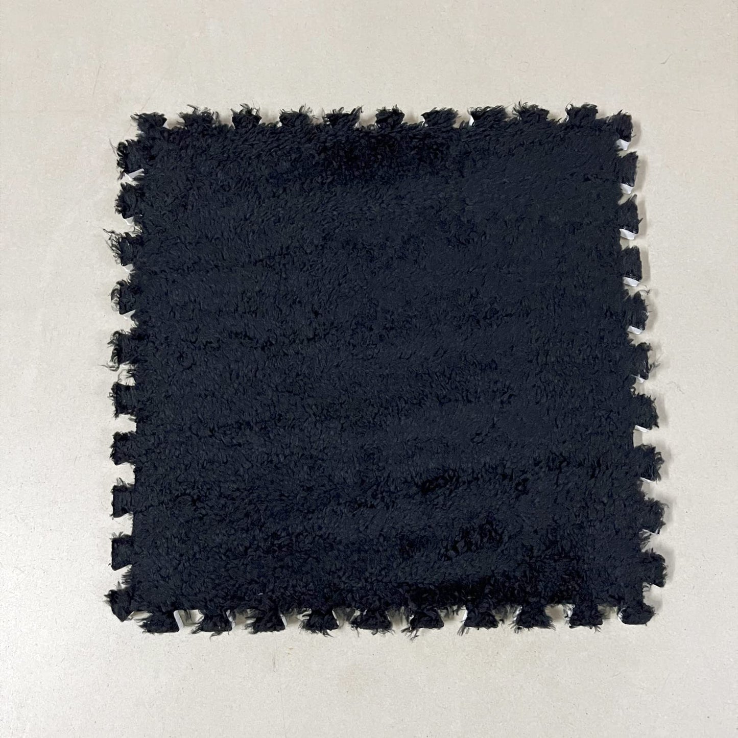 Smabee Interlocking Carpet Shaggy Soft EVA Foam Mats Fluffy Area Rugs Protective Floor Tiles Exercise Play Mat for Children Kids Room Home Parlor Bedroom (12 pcs, Black)