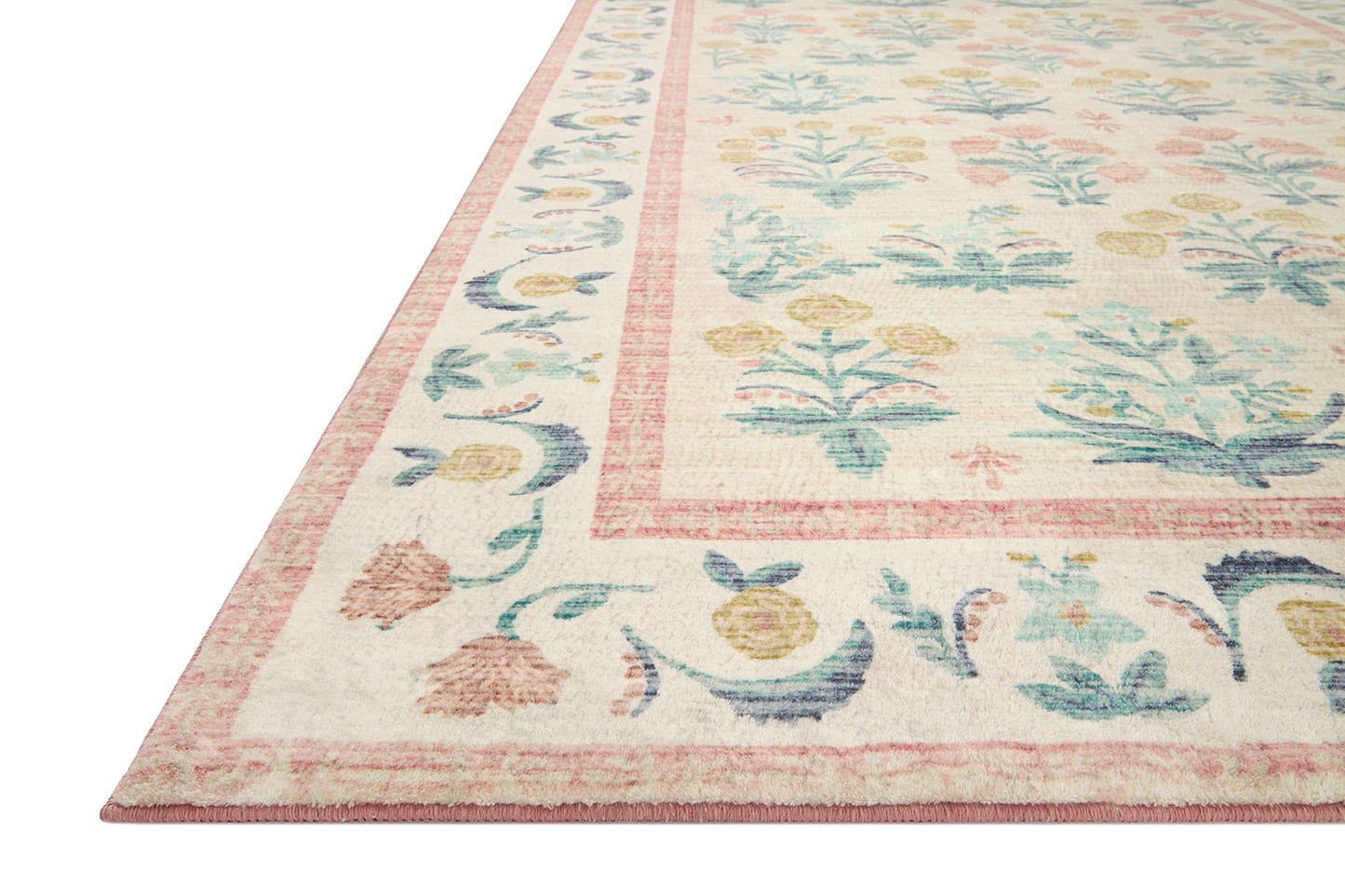 Loloi Rifle Paper Co. Eden Collection EDE-01 Mughal Rose Blush 8'-6" x 11'-6" Area Rug feat. CloudPile™