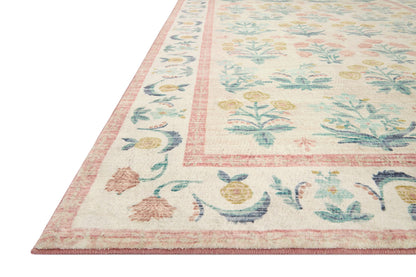Loloi Rifle Paper Co. Eden Collection EDE-01 Mughal Rose Blush 8'-6" x 11'-6" Area Rug feat. CloudPile™