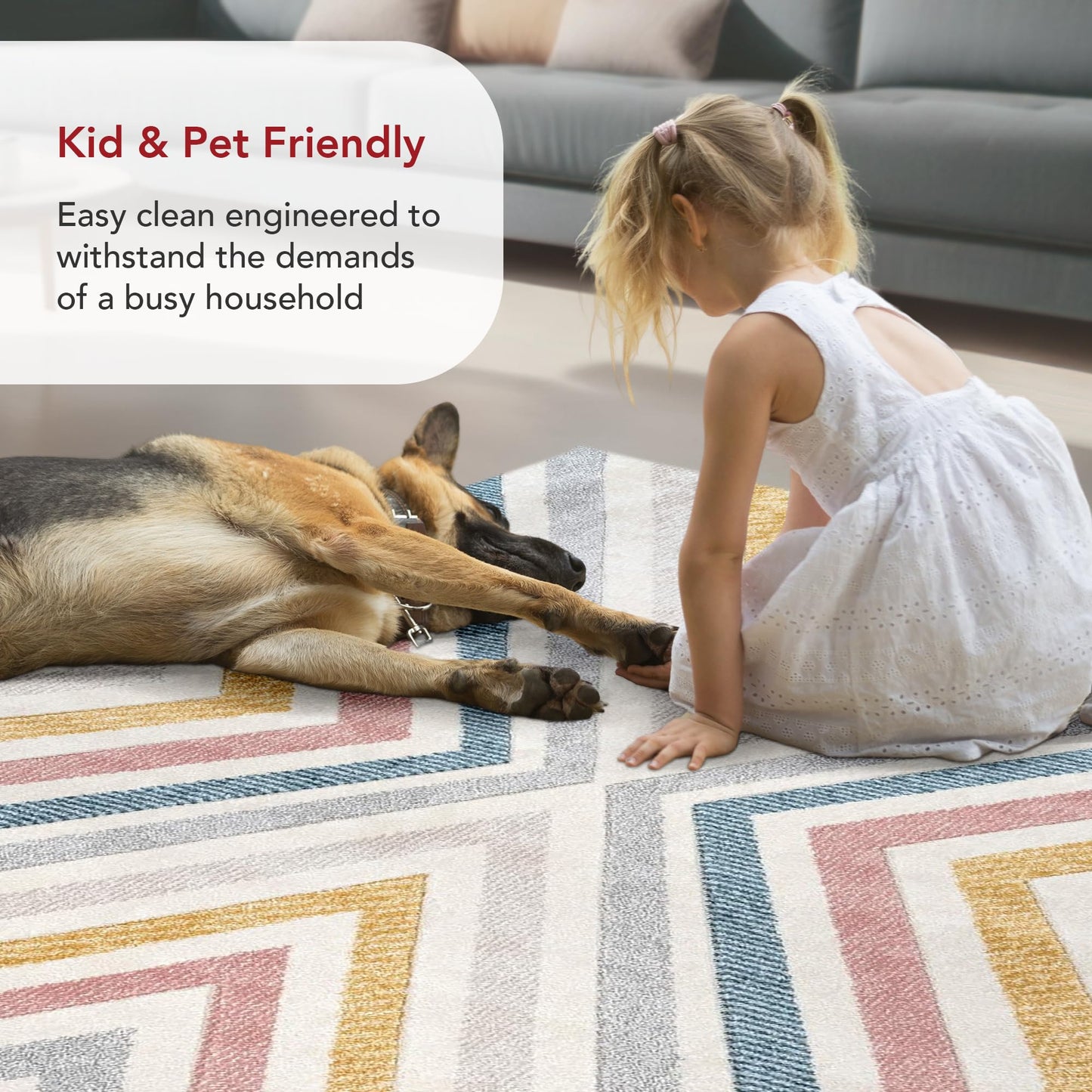 Nuloom Neveah Beige/Ivory, 6'7" x 9', Contemporary, Chevron, Soft and Cozy, High Traffic, Stain Resistant, Easy Clean, Durable Area Rug for Bedroom, Living Room, Dining Space, Den, Foyer, Entryway