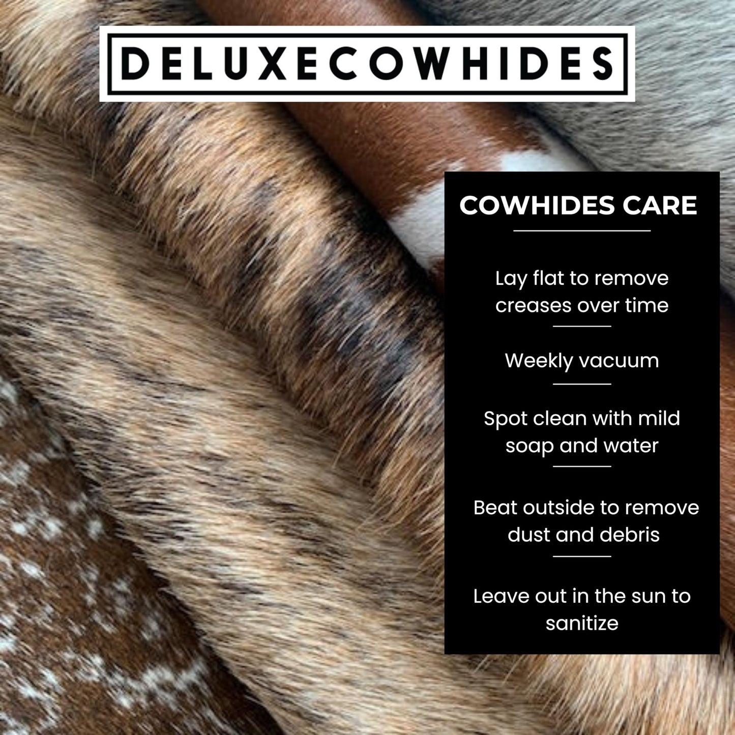 Deluxe Cowhides - Cowhide Area Rug - Dark Brown Genuine Zebra Cowhide Approx 7X6 feet or 213X183cm
