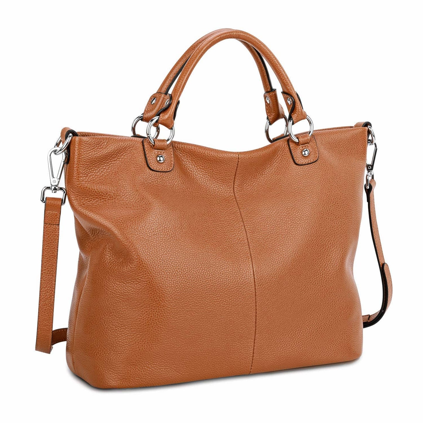 Kattee Women's Soft Leather Tote Bag, Top Satchel Purses and Handbags (Burnt Orange)