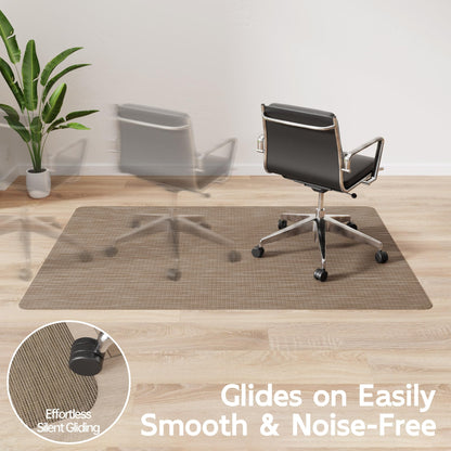 Futurwit Office Chair Mat for Hardwood Floor, 48" x 36" Desk Computer Chair Mats for Hard Wood, Anti-Slip Easy Glide Rolling Floor Protector Mat, Under Desk Mat for Home Office, Dark Brown