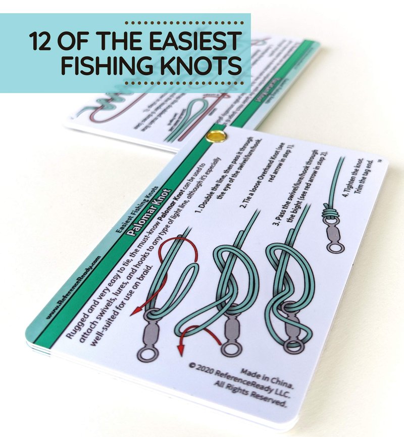 Easiest Fishing Knots: Waterproof Guide on How to Tie 12 Simple Fishing Knots with Mini Carabiner, Perfect for Beginners