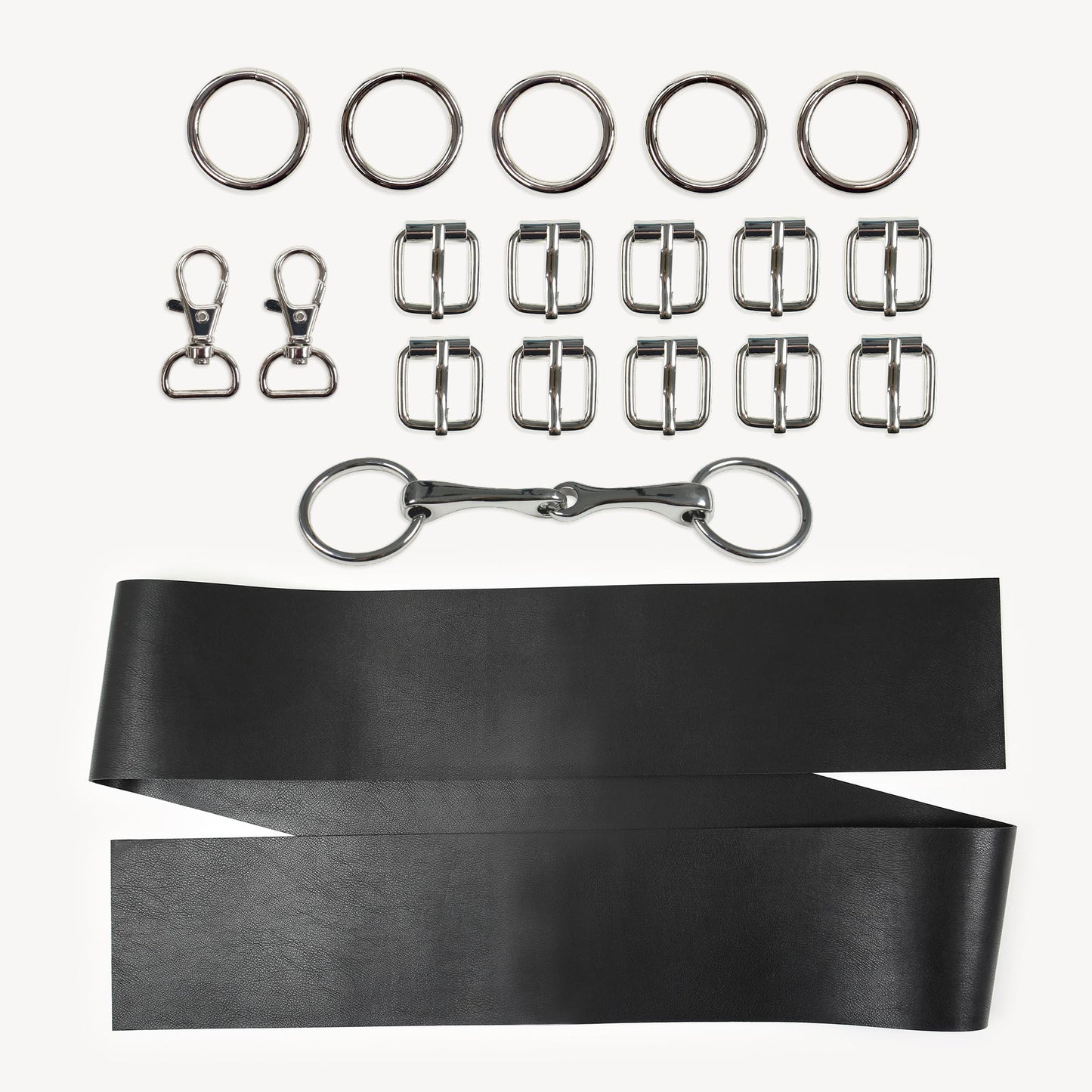 kullaloo DIY Hobby Horse Bridle Kit ✦ Make a Beautiful Leather Bridle with Reins for Your Stick Horse ✦ Includes Digital Instructions (PDF) ✦ Black/Silver