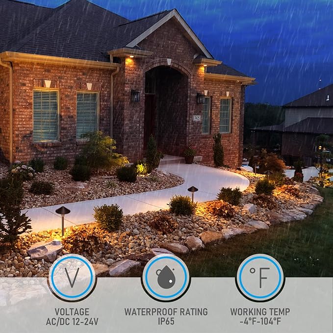 LEONLITE Update 5CCT Low Voltage Pathway Lights, LED Landscape Path Lights, 1800/2700/3000/4000/5000K, Flat Cone Head, 12-24V AC/DC, IP65 Outdoor Walkway Light, Oil Rubbed Bronze Aluminum, Pack of 6