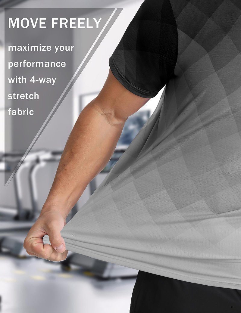 Men's Athletic T-Shirt Performance Gym Shirt Quick Dry Moisture Wicking for Running Workout Outdoor Activities Short Sleeve Lightweight Tops