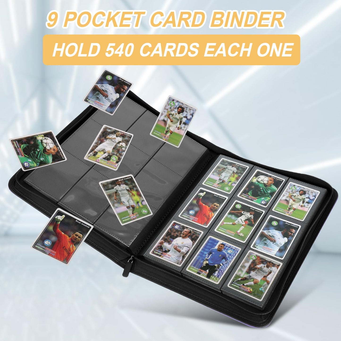 Foalgo Trading Card Binder, Card Collection Binder Album Folder with 540 Side Loading Pockets, 9 Pocket Trading Card Album Folder for TGC,MTG, Baseball Cards, Yugioh