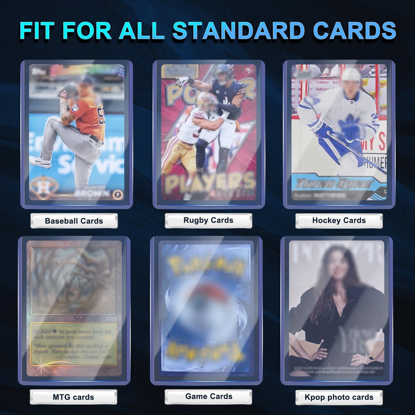 400 Card Sleeves, Clear Hard Sleeves for Cards, 3"X4" Card Protectors, Baseball Card Sleeves, Hard Plastic Card Holder for Trading Sports Football Game Cards (200 Hard Sleeves+200 Penny Sleeves)