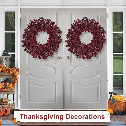 26 Inch Fall Wreaths for Front Door Outside，Realistic Autumn Wreath Outdoor，Large Halloween Thanksgiving Artificial Flowers Wreath，Fall Decorations for Home Harvest Porch Yard Mantle Fireplace Decor