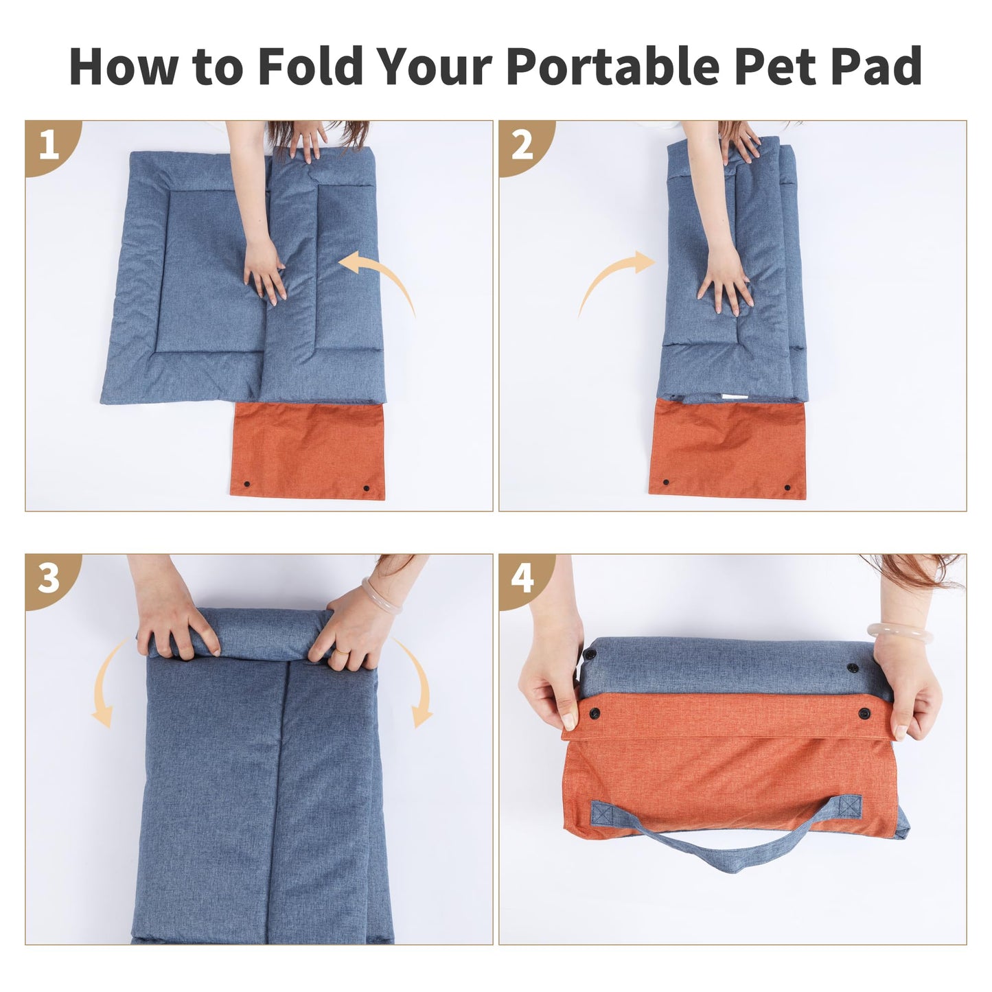 Warfort Outdoor Foldable Dog Mat Durable Teflon-Coated Oxford Material Waterproof Thin Dog pad Travel-Friendly Machine Washable Design for Camping/Car (Dark Grey, Small (27.6 * 19.7 * 1.57 in))
