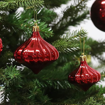 Christmas Ornaments Set with 60pcs Shatterproof Christmas Tree Decorations Multi-Size Christmas Ball Ornaments with 7 Styles Red