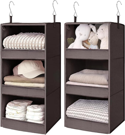 GRANNY SAYS 3 Shelf Hanging Closet Organizers and Storage, Collapsible Closet