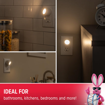 Energizer LED Rotating Night Lights Plug Into Wall Dusk to Dawn Sensor Home Decor Apartment Essentials Ambient Lighting Nightlight 40293 2 Pack