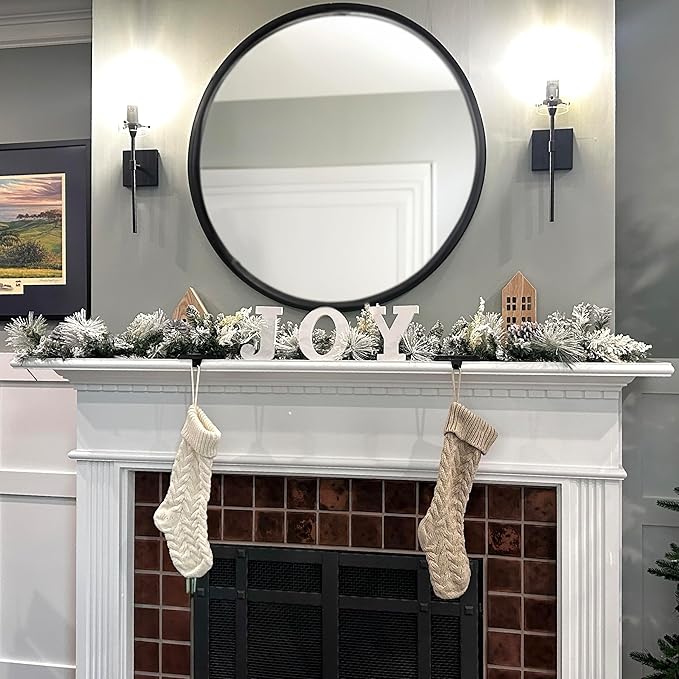 Fraser Hill Farm 6-Ft. Christmas Snow Flocked Garland with Pinecones Perfect for Door, Window, Wall, or Fireplace, Festive Holiday Decor