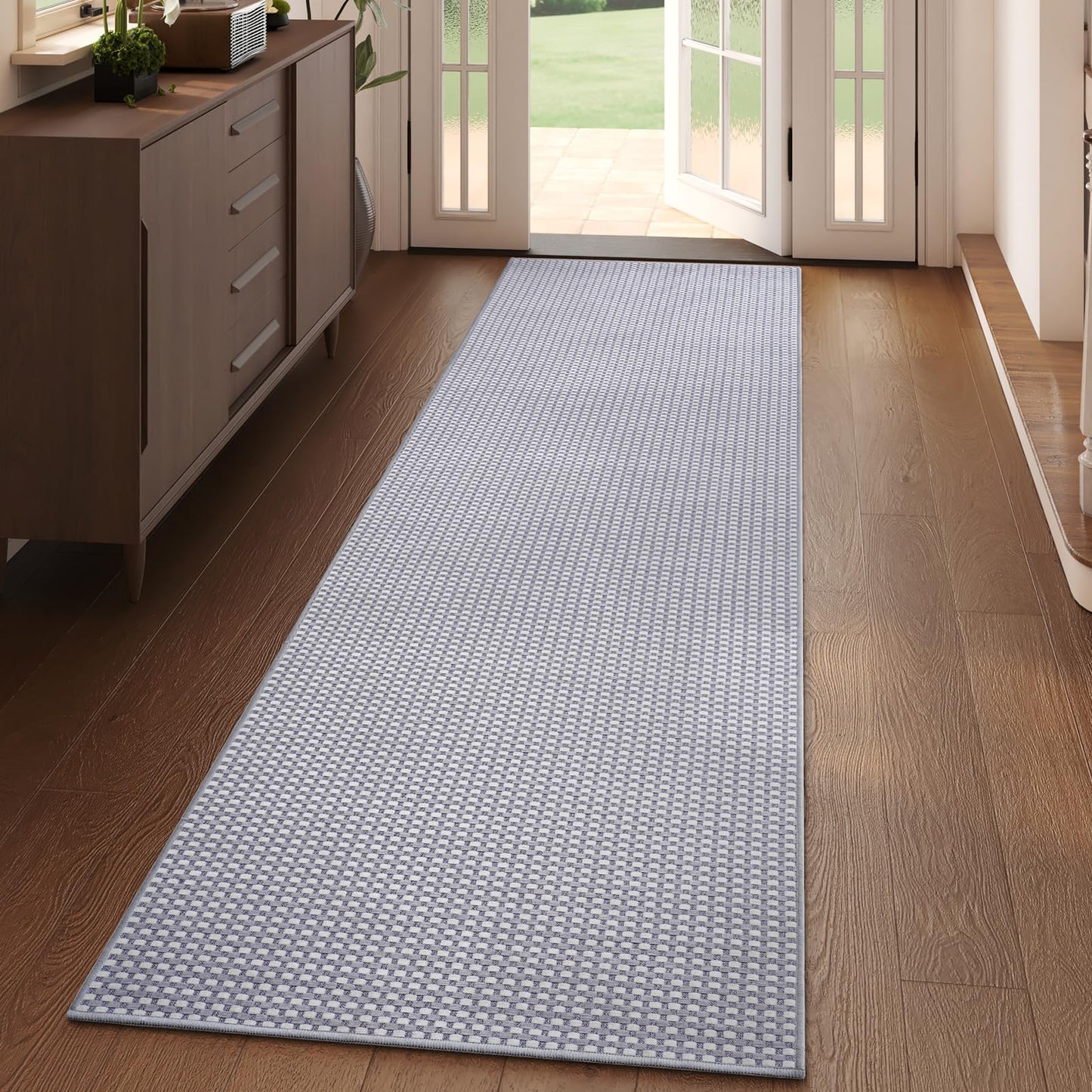 YDKGL 2x6 ft Kitchen Runner Rug Mat Non Slip Boho Woven Hallway Runner Washable, Soft Long Entryway Laundry Hall Floor Runners Rugs Carpet for Indoor Backdoor Bedroom Kitchen Living Room, Gray