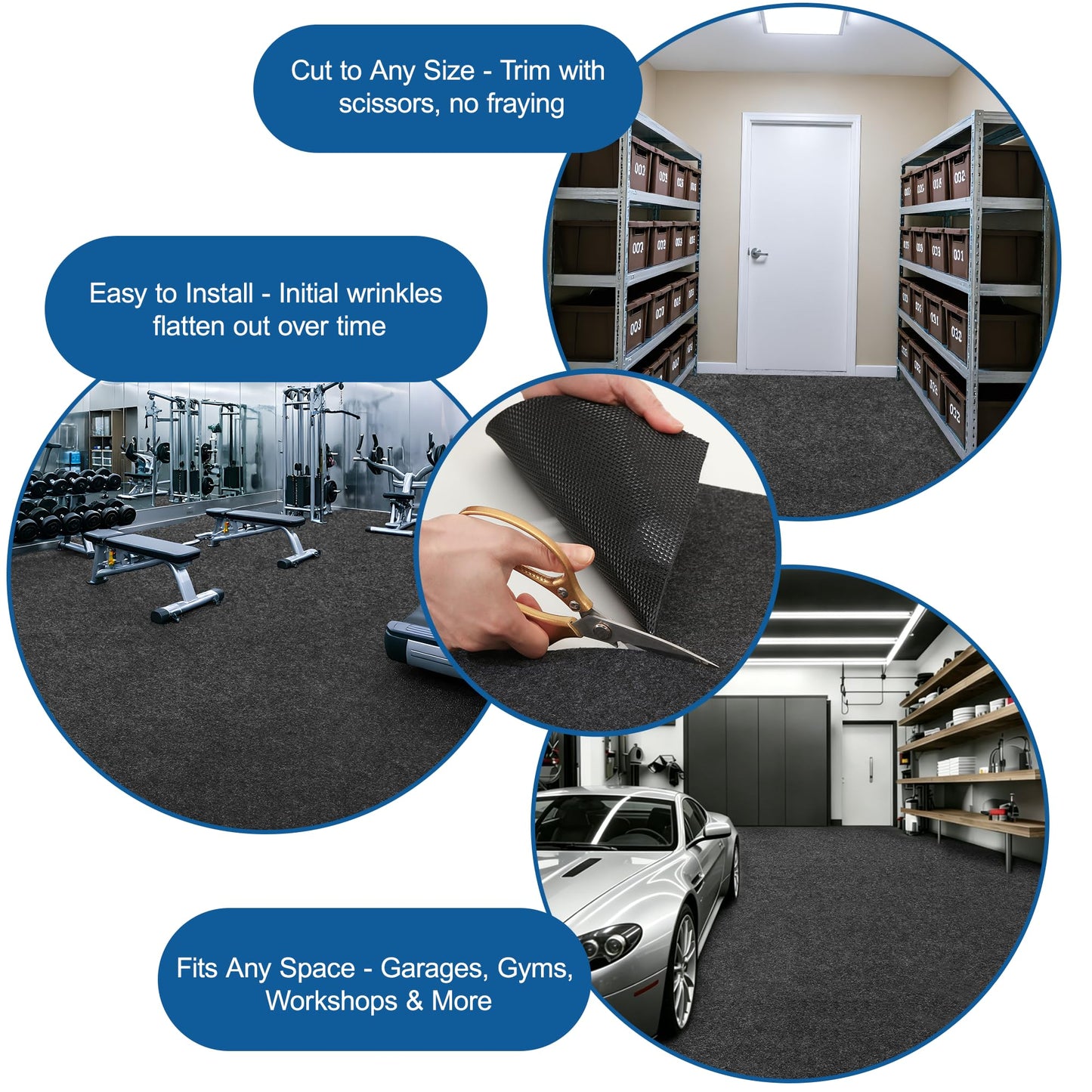Garage Floor Mats for Under Car 7'5"x 8'5" - Premium Felt + Waterproof Backing Oil Absorbent Non-Slip Reusable Pad for Golf Cart Workshop Small Vehicle Parking Protects Surfaces Transforms Garage