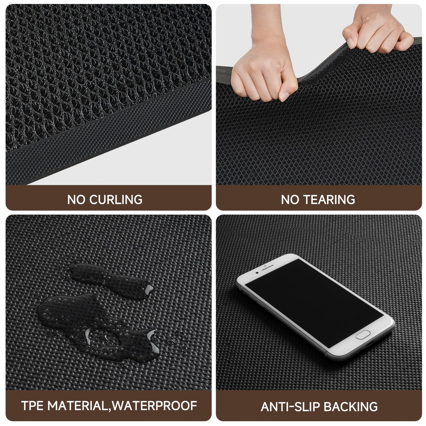 TANYOYO 3'x4' Commercial Floor Rubber Entrance Mat, Mesh Heavy Duty Door Carpet, Non-Slip Dirt Trapper Mat for Mudroom, Garage, Barbershop & High Traffic Areas, Black