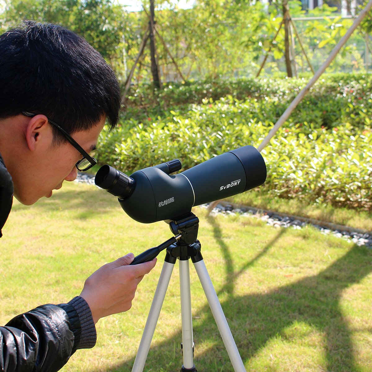 SVBONY SV28 Spotting Scopes 20-60x60mm, Angled Spotting Scope with Tripod IP65 Waterproof Long Range Scope,Spotter Scope with Phone Adapter for Bird Watching Hunting Target Shooting Wildlife Telescope