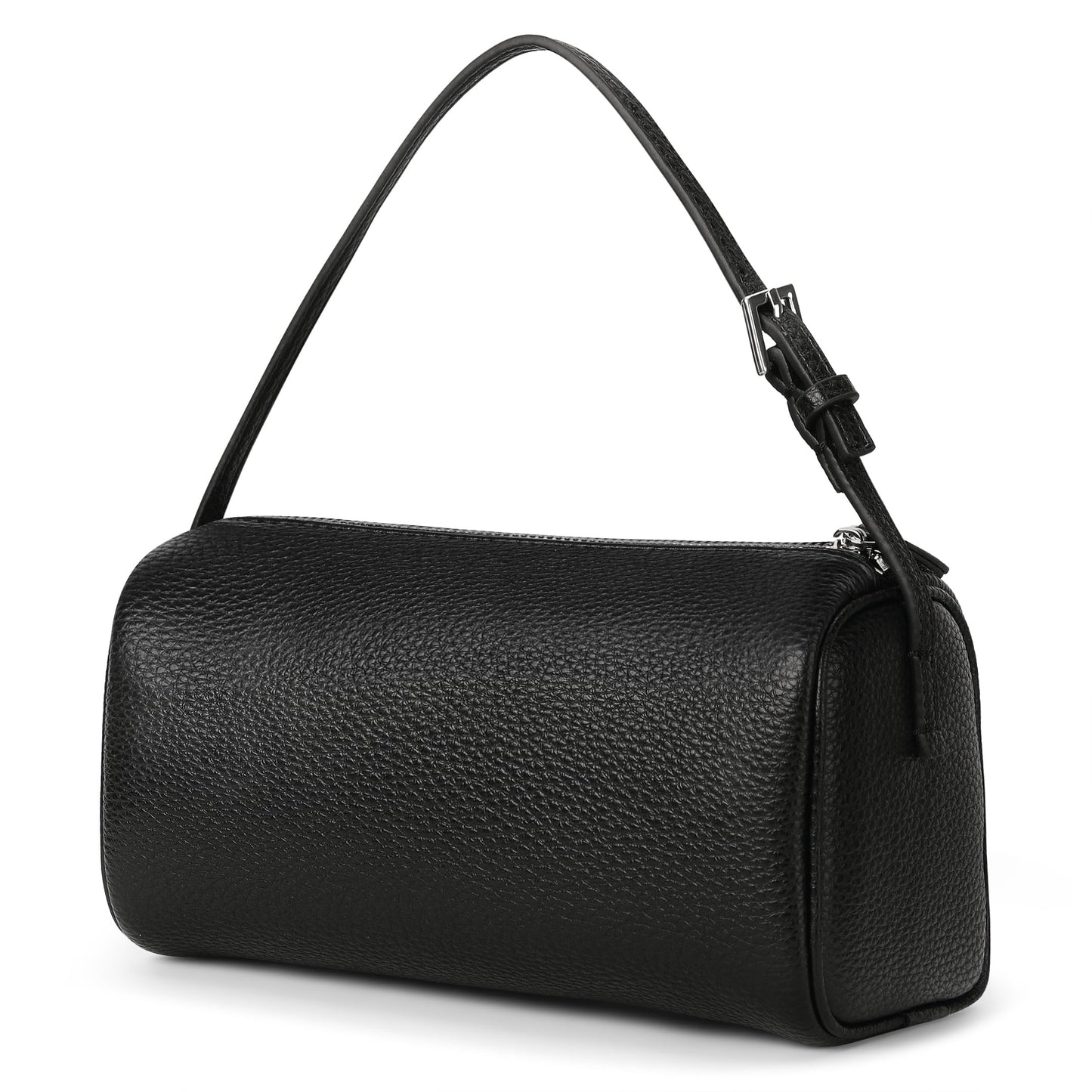 Hobo Crossbody Bags For Women,Vegan Leather Barrel Bag For Ladies,Designer Mini Pruse With Adjustable Strap,Black