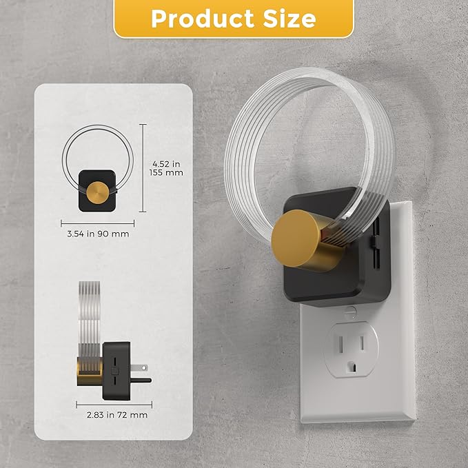 L LOHAS LED Night Lights Plug into Wall, Plug in Night Light with Light Sensor, 3000K Soft White, 0-100LM Brightness Adjustable, Acrylic Nightlight for Bathroom Bedroom Hallway