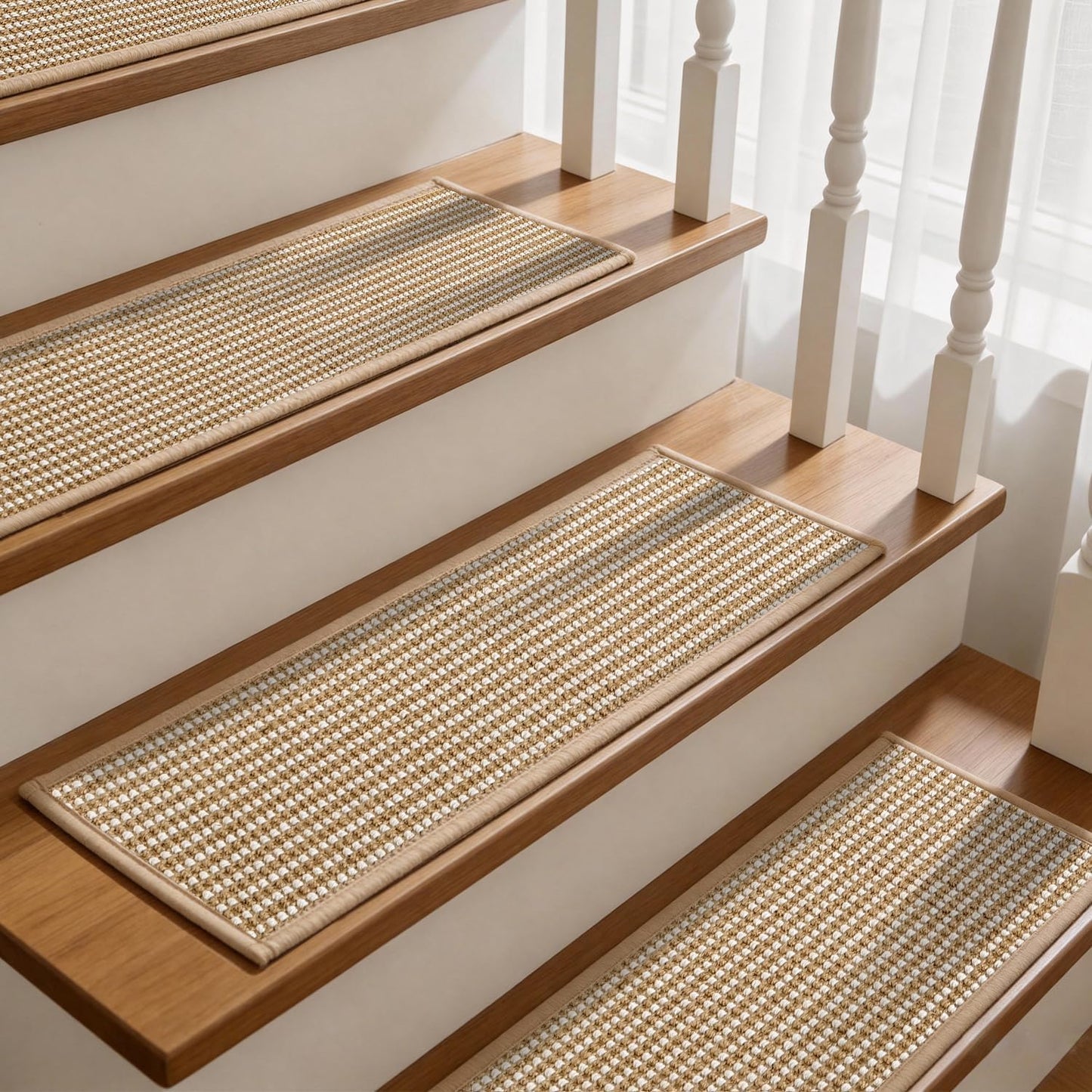 Virexa Stair Treads for Wooden Steps: 15PCS Non Slip Peel and Stick Stair Treads, 8" X 30" Stair Runner, Carpet Stairs Treads Machine Washable Adhesive Stair Rug for Kids Elders & Pets