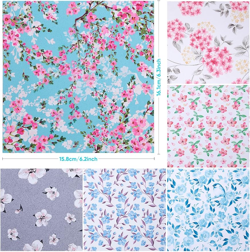 6PCS Thickened Glasses Cleaning Cloth Elegant Flower Design Microfiber Cleaning