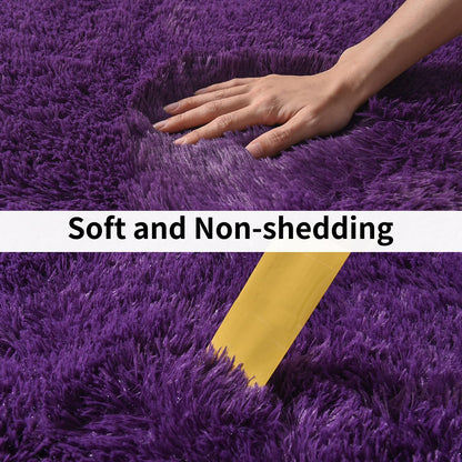 Ailyei 8x10 Large Area Rugs for Living Room, Ultra Soft Purple Big Shag Rug for Bedroom Nursery, Modern Fluffy Plush Carpet for Girls Boys Kids Room Dorm Home Decor, Upgrade Non-Slip